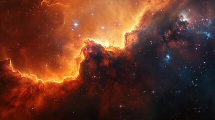 Bright star formation within a dense nebula cloud, surrounded by swirling gases and cosmic dust in deep space