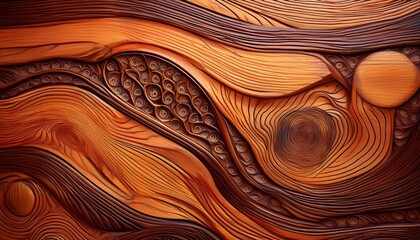 Intricate walnut timber grain patterns for furniture ceramics featuring repeated motifs