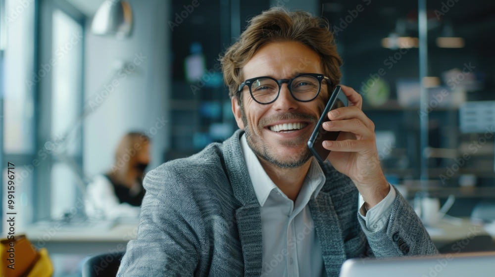 Canvas Prints A person speaking on their mobile device