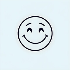 Fototapeta premium Line sticker vector-style image of smiley face emoji no background, 