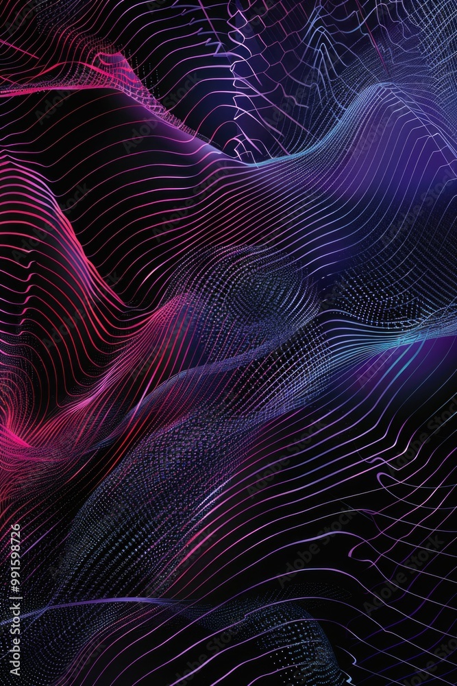 Aufkleber A close-up view of a vibrant and intricate wave pattern, suitable for use in graphic design or as a creative background
