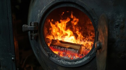 Boiler Pellet Fuel Heating. Generative AI