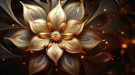 wallpaper 3d classic flower golden nice . 3d illustration