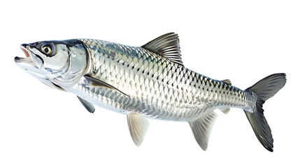 Fototapeta premium Tarpon fish isolated on a white background, aquatic animal