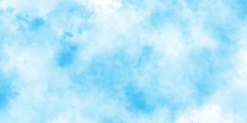 Creative vintage light sky blue background with various clouds and fogg, shiny and clear painted light blue clouds watercolor background, Abstract beautiful light blue cloudy sky clouds with stains.