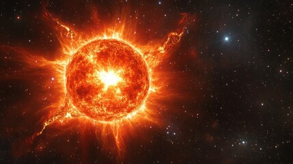 Obraz premium Red supergiant star nearing the end of its life, glowing brightly as it expands outward into space