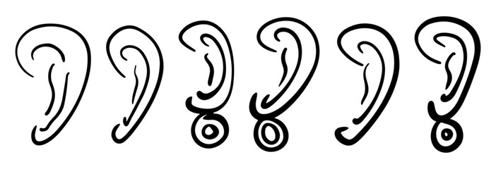 ear with earring vector silhouette