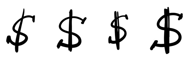 dollar sign vector silouette