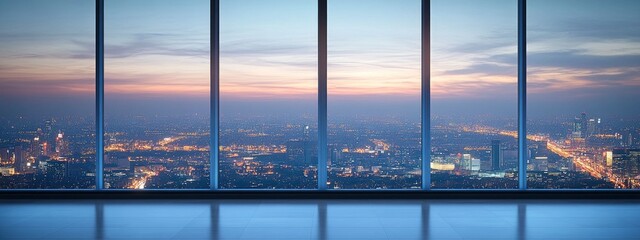 Fototapeta premium Detailed view of a smart window with a glowing control panel, soft ambient light reflecting off the glass