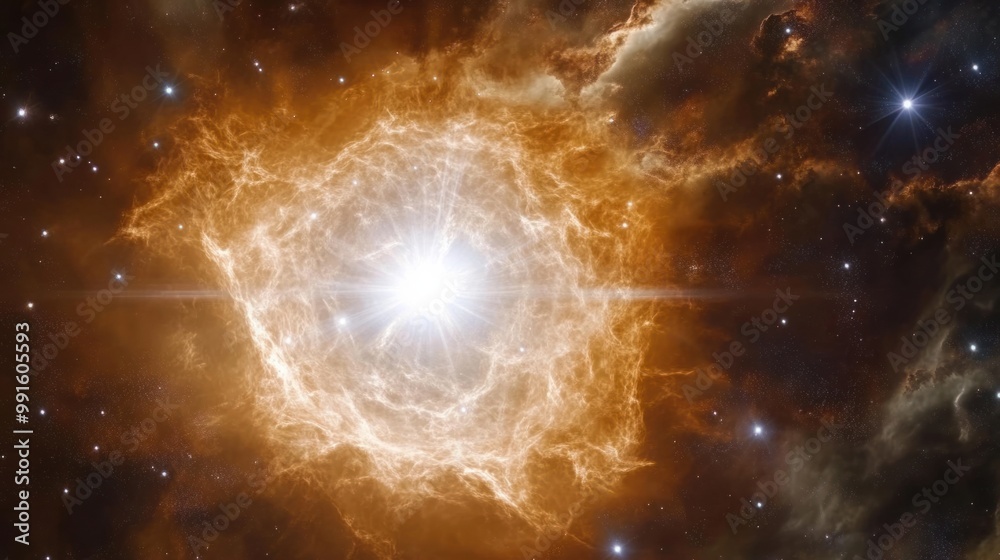 Canvas Prints star in its white dwarf phase, glowing faintly in the aftermath of its supernova explosion, surround