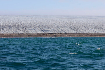 The coast and ice of Kvitoya Island, Svalbard