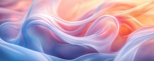 Obraz premium Intertwined spirals of light in soft pastel colors, gentle and flowing.