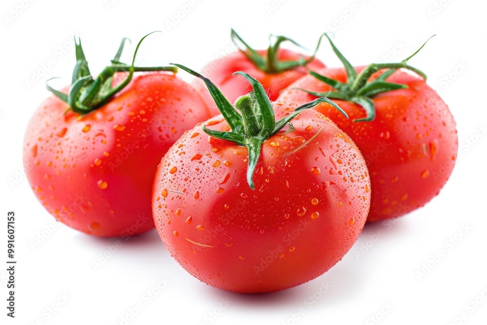 Canvas Prints Fresh red tomatoes with water droplets, great for food or kitchen use