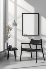 Minimalist Poster Frame in Modern Luxury Interior Setting