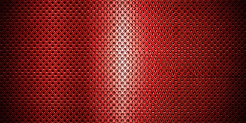 Bold Red Metallic Grid Background with Perforated Metal Mesh for Industrial Designs