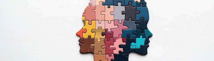 Abstract Puzzle Figure Representing Human Faces