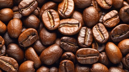 Fototapeta premium Coffee beans close-up aroma. Generative AI