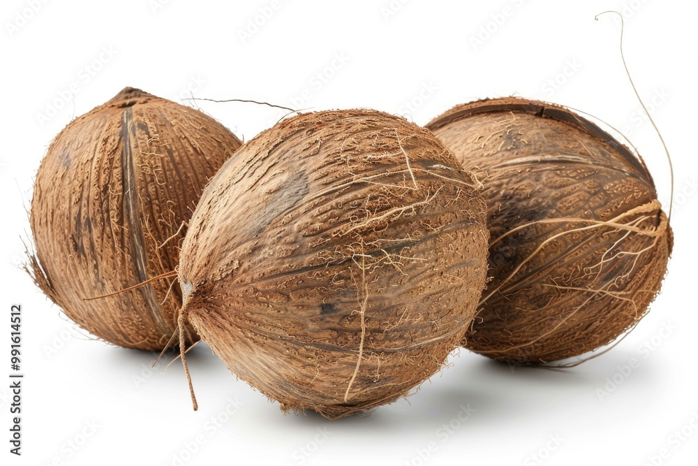 Poster Coconuts on a white surface