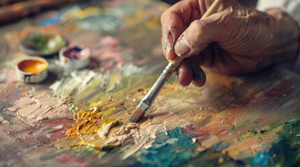 Obraz premium A medical treatment where doctors use enchanted brushes to paint away pain and illness, with each stroke bringing relief