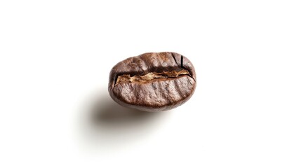 A high-quality image of a single coffee bean on a white background