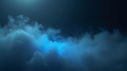 Obraz premium A dimly lit, abstract fog enveloped in mystery, featuring hints of glowing blue that create an ethereal atmosphere, perfect for adding depth and intrigue to any design.