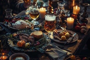 A table filled with a variety of breakfast foods