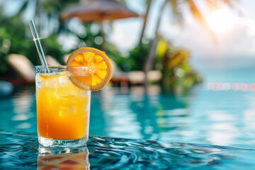Poolside Paradise: Refreshing Cocktail Close-up