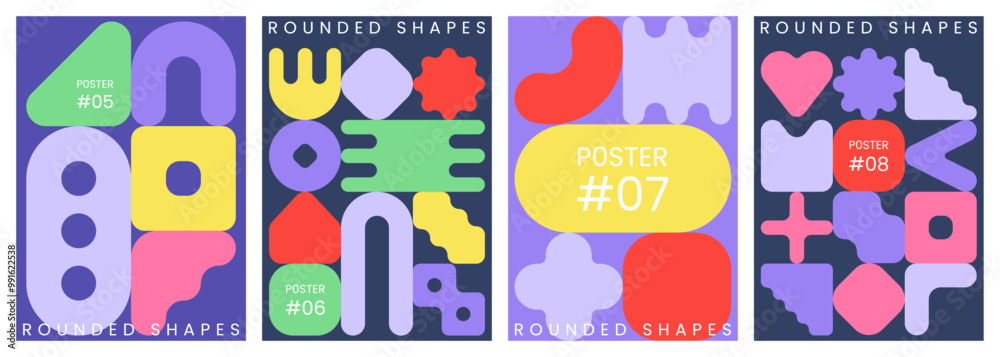 Canvas Prints abstract trendy geometric backgrounds. geometric patterns with rounded shapes and symbols. modern gr
