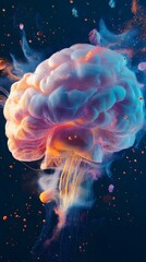 Fototapeta premium AI Technology, Digital, Internet, Brain, Abstract Image, Texture, Pattern Background, Wallpaper, Smartphone Cover and Screen, PC, Laptop, 9:16 and 16:9 Format