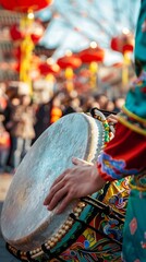 Festive Chinese Drum Parade Performance