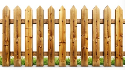 Wooden fence isolated on background for creative design projects