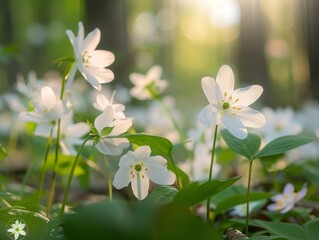 Obraz premium Wildflower Bloom on Forest Floor