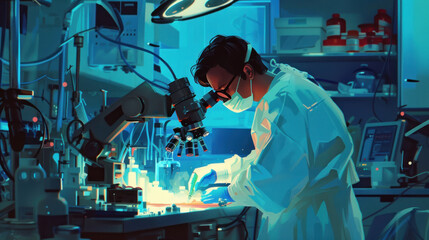 A surgeon at work using tools that respond to voice commands, adjusting their shape and function based on the surgeon's needs and the patient's condition