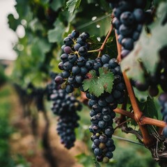 Fototapeta premium Ripe Vineyard Grapes in Close-Up