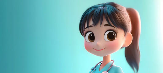 Cartoon Doctor Girl.