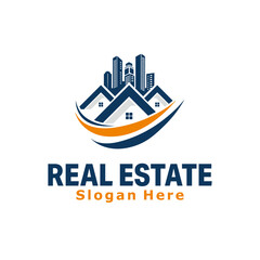 Obraz premium Real estate house logo design template
