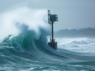 Fototapeta premium Coastal Wave Energy Innovation