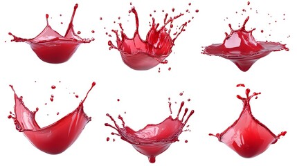 Fototapeta premium Red Paint Brush Strokes Splashes on White Background, Abstract Image, Texture, Pattern Background, Wallpaper, Cover and Screen of Smartphone, PC, Laptop, 9:16 and 16:9 Format