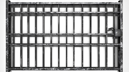 Prison bars on a white background
