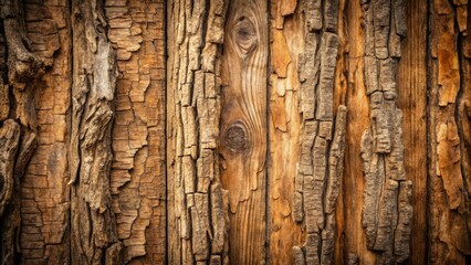 Obraz premium Rustic wood planks texture background with detailed tree bark for design projects