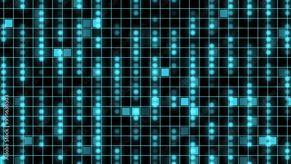 Poster digital technology background with square particles. geometric multicolored intersecting lines. grap