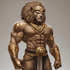 A lion character for slot game, video game, mobile game, Illustration