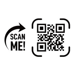 Scan me qr code on transparent background, Scan me labels sticker png