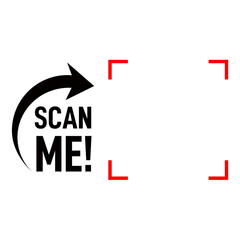 Scan me qr code on transparent background, Scan me labels sticker png