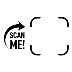 Scan me qr code on transparent background, Scan me labels sticker png