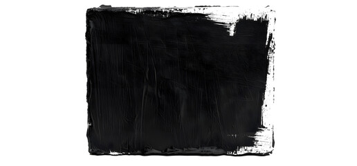 Square block of black paint texture isolated on white background with clipping mask (alpha channel) for quick isolation.