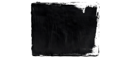 Square block of black paint texture isolated on white background with clipping mask (alpha channel) for quick isolation.