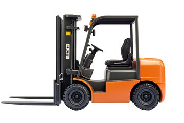 Forklift forklift delivering equipment transparent and white background. AI generate. PNG