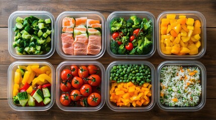 Fresh Healthy Meal Prep with Colorful Vegetables