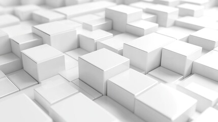 Futuristic Geometric Tech Design. Abstract 3D Structure in White Background